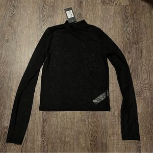 Streetwear Society Mesh Long Sleeve Mock Neck Shirt